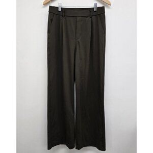 Halara Pleated High Waist Wide Leg Pull On Stretch Pants Size Medium Green EUC